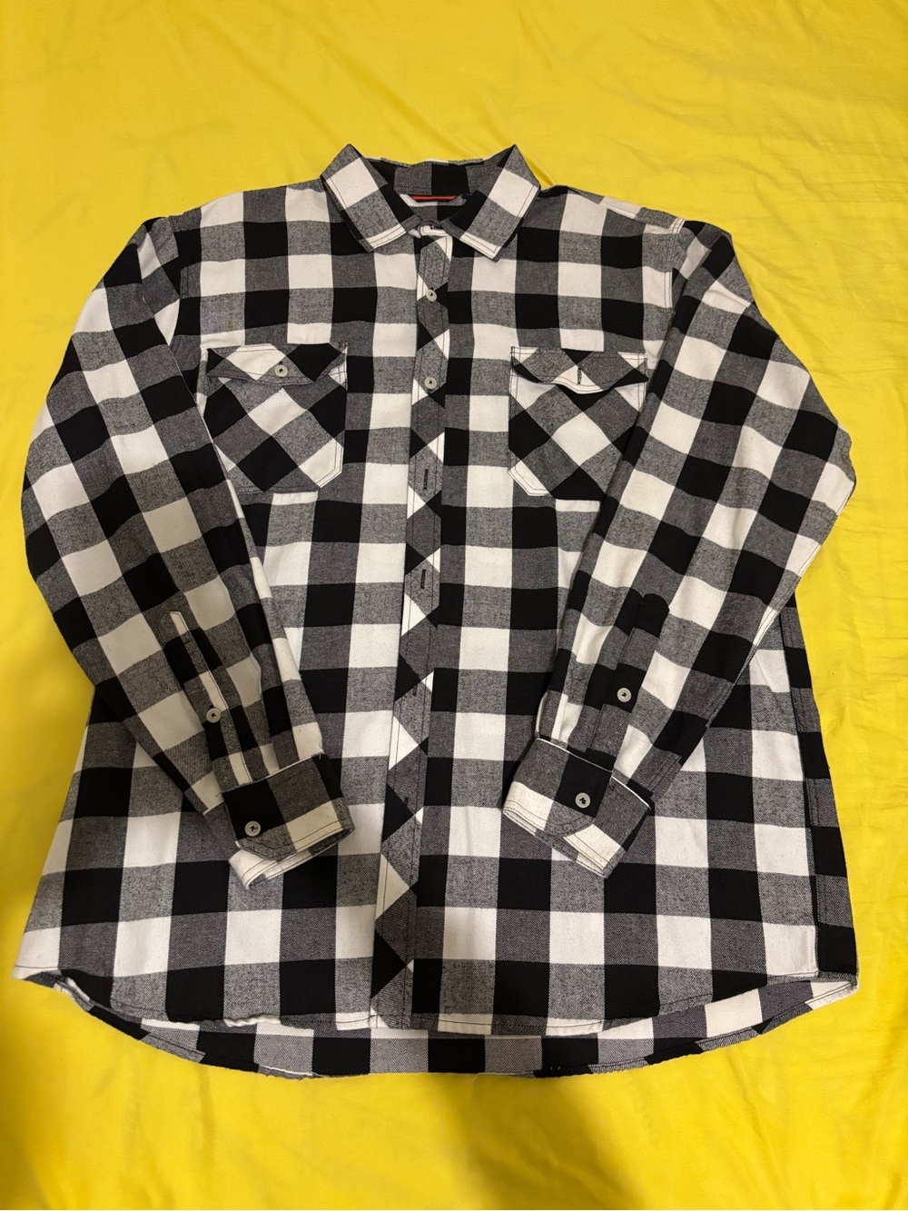 Amazon Black & White Buffalo Check Flannel Shirt - Men